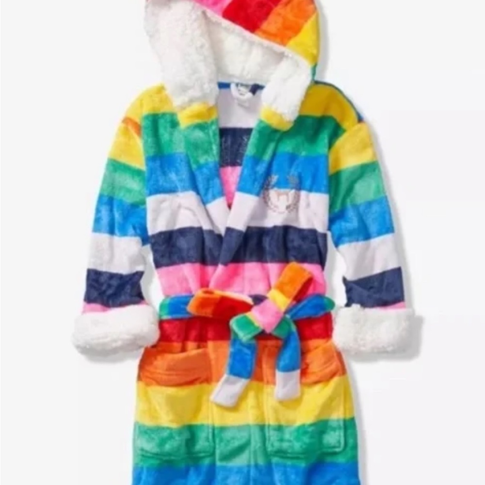 PINK Victorias Secret sequin sherpa rainbow bling robe